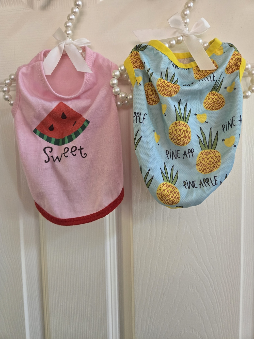 Small Breed Pink and Blue Dog Tank Top (Set Of 2)